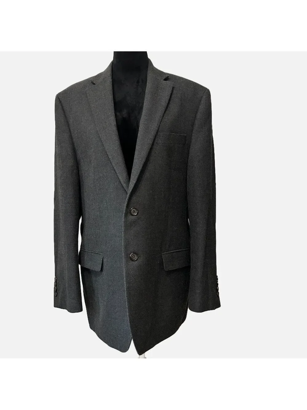Lauren Ralph Lauren Mens 40L Gray Wool Sports Coat Blazer Jacket Classic